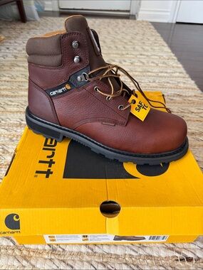 Carhartt Brown Leather Work Boot with Black Sole